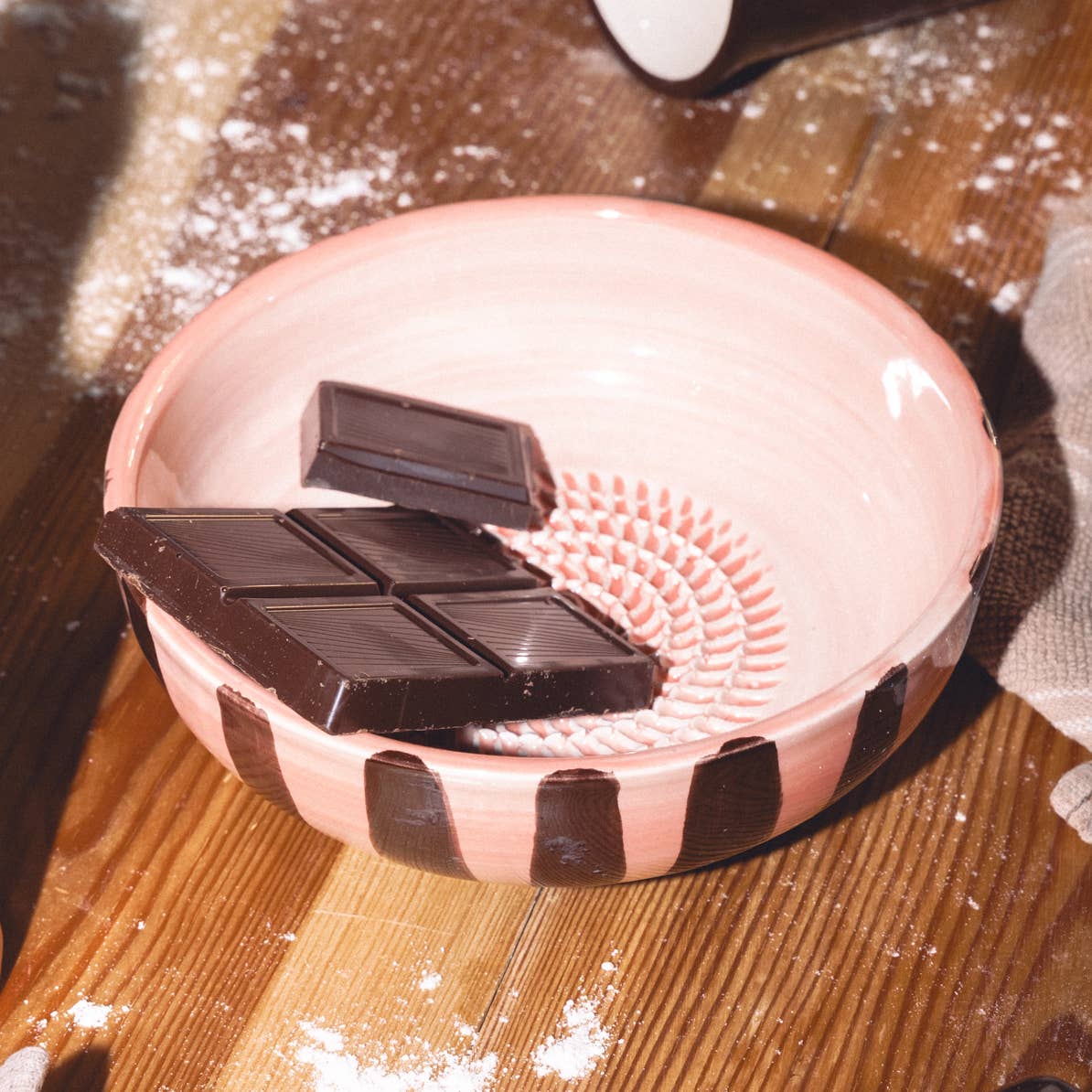 Medium Ceramic Grater Plate Chocolate