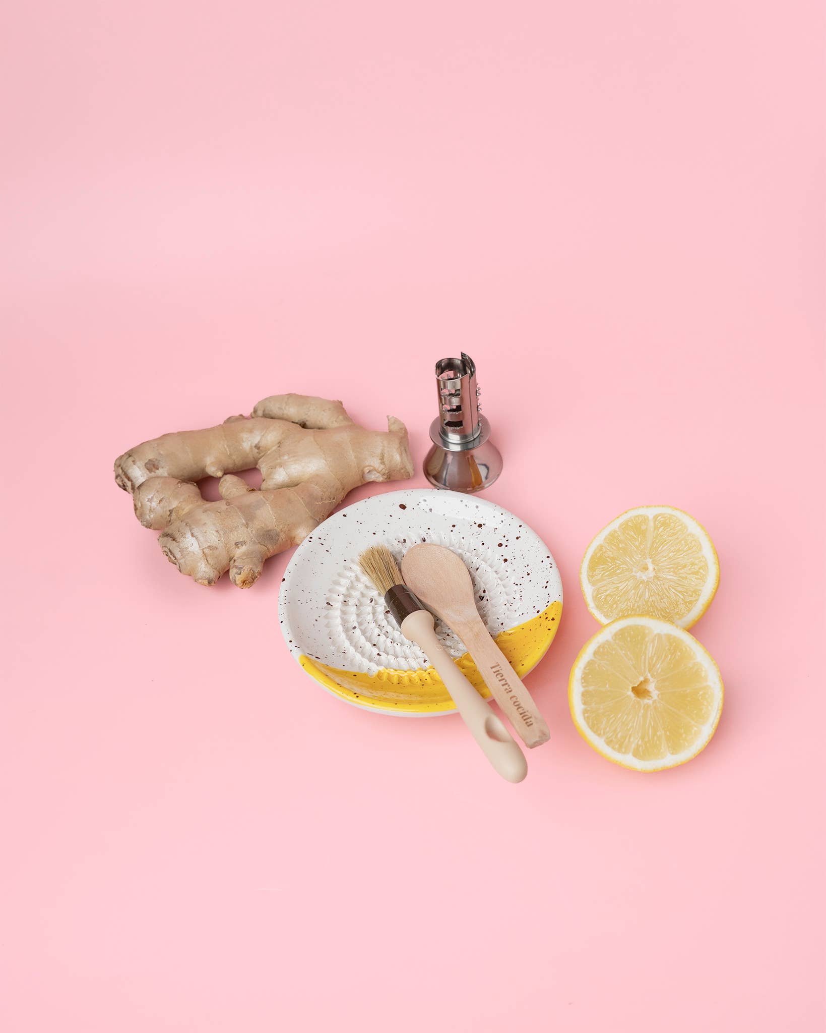 Керамичен сет за инфузия: джинджифил и лимон – подарък