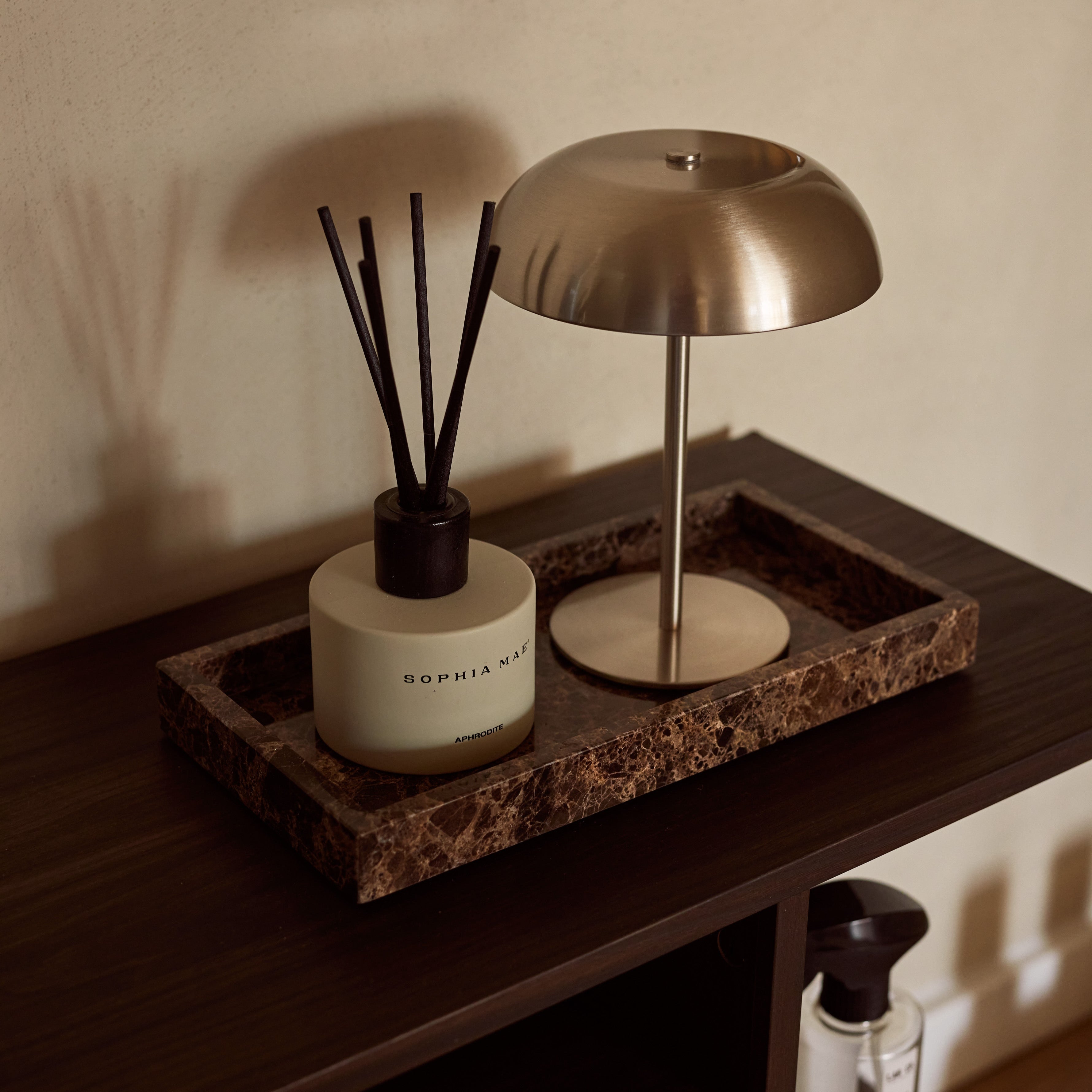 Brown Marble Flat Tray - 15x30 cm