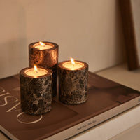 Brown Marble Candle Holder M - Ø6 x 7 cm