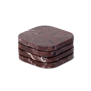 Red Marble Coasters Organic - Set of 4