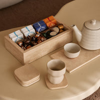 Travertine Organizer Box - 32.5x17.5x8 cm