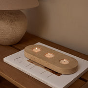 Travertine Tealight Holder Tray - 3 Pieces