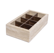 Travertine Organizer Box - 32.5x17.5x8 cm