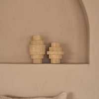 Travertine Agano Vase Set - M + L