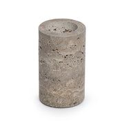 Titanium Travertine Candle Holder L - Ø6x10 cm