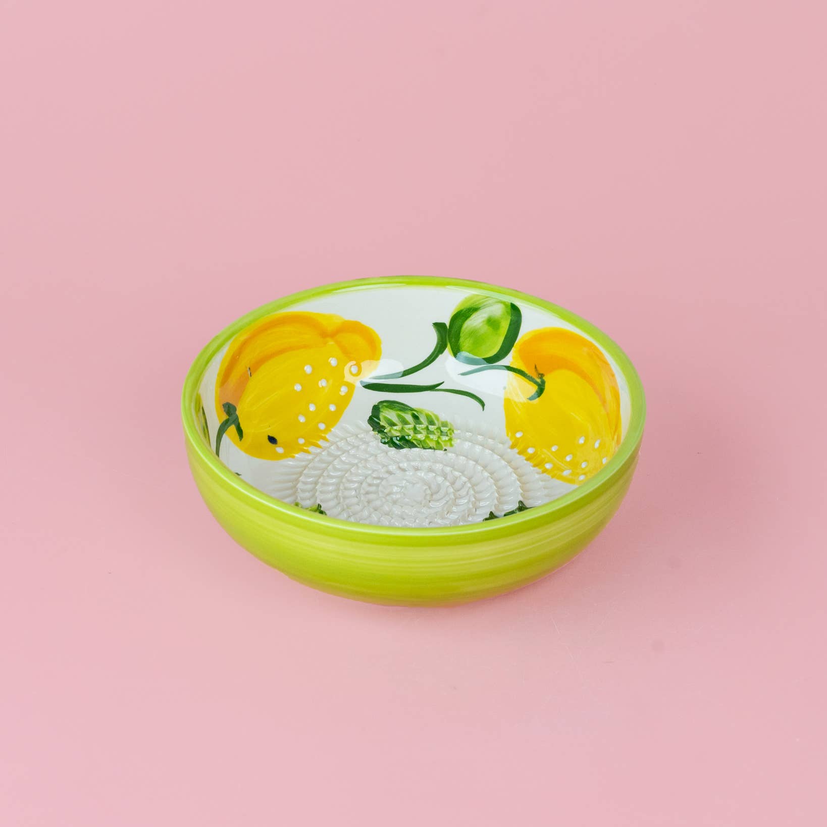Medium Pottery Grater Bowl for Kitchen & Home Decor / LEMON