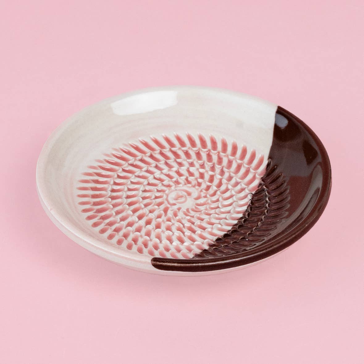 Small Ceramic Grater Plate Chocolate