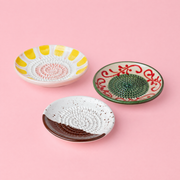 Bol vintage din ceramică cu răzătoare – Valentina roz și galbenă