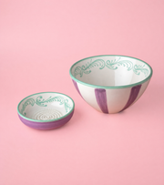 Bol vintage din ceramică cu răzătoare – Valentina roz și galbenă